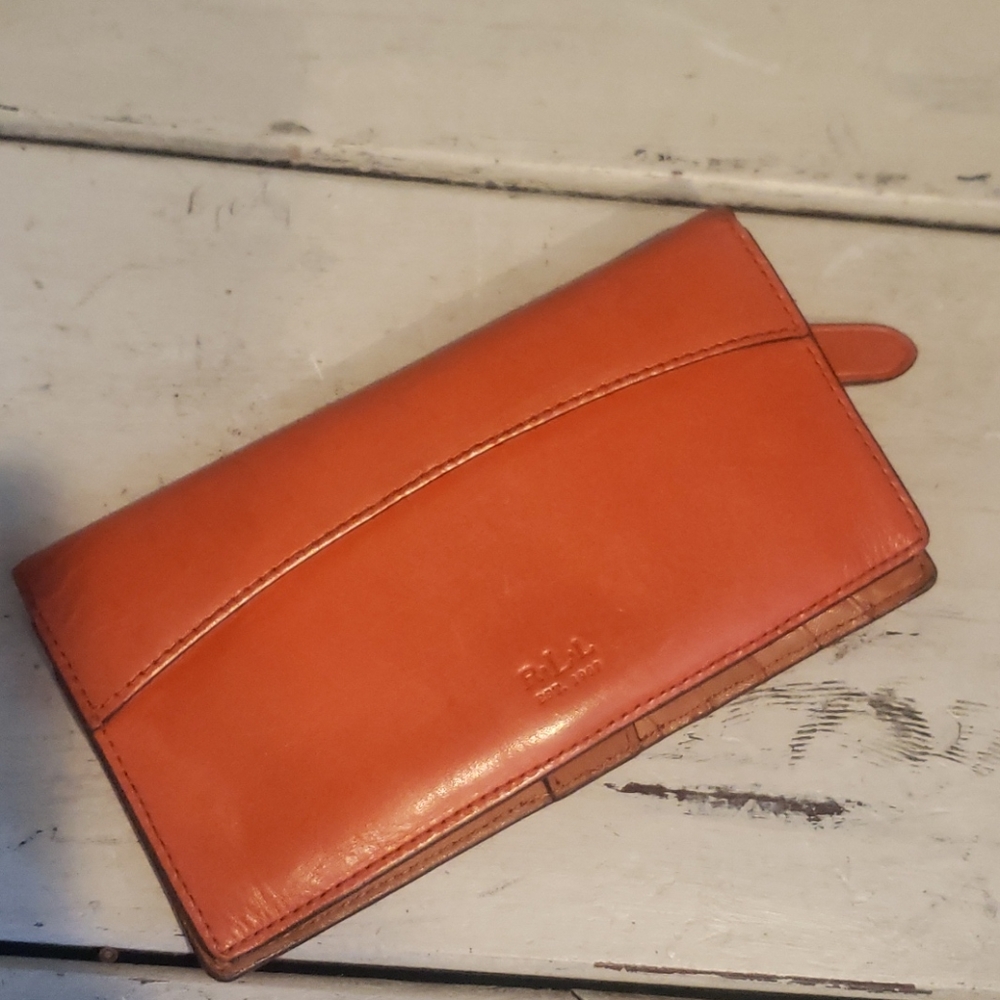 Ralph Lauren orange leather wallet